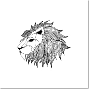 Geometric Lion Head Posters and Art